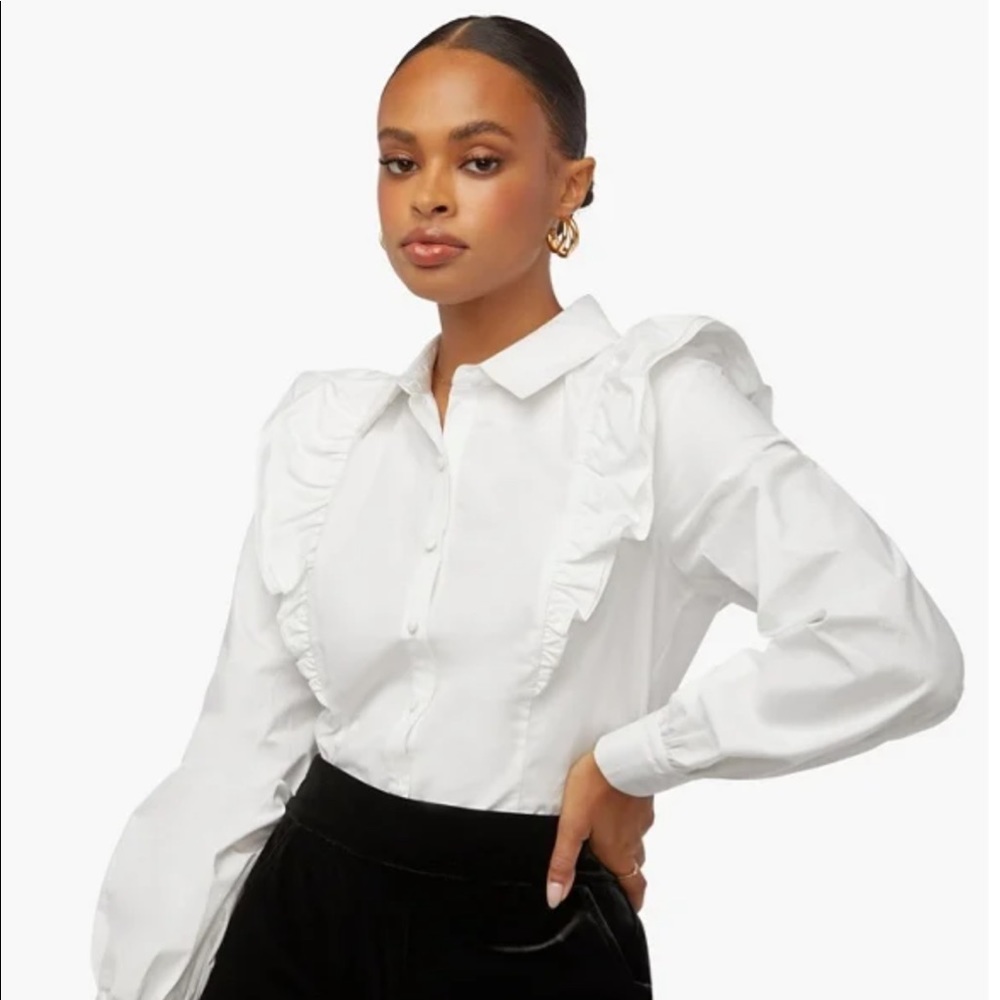 NWT Classic Poplin Ruffle Top
